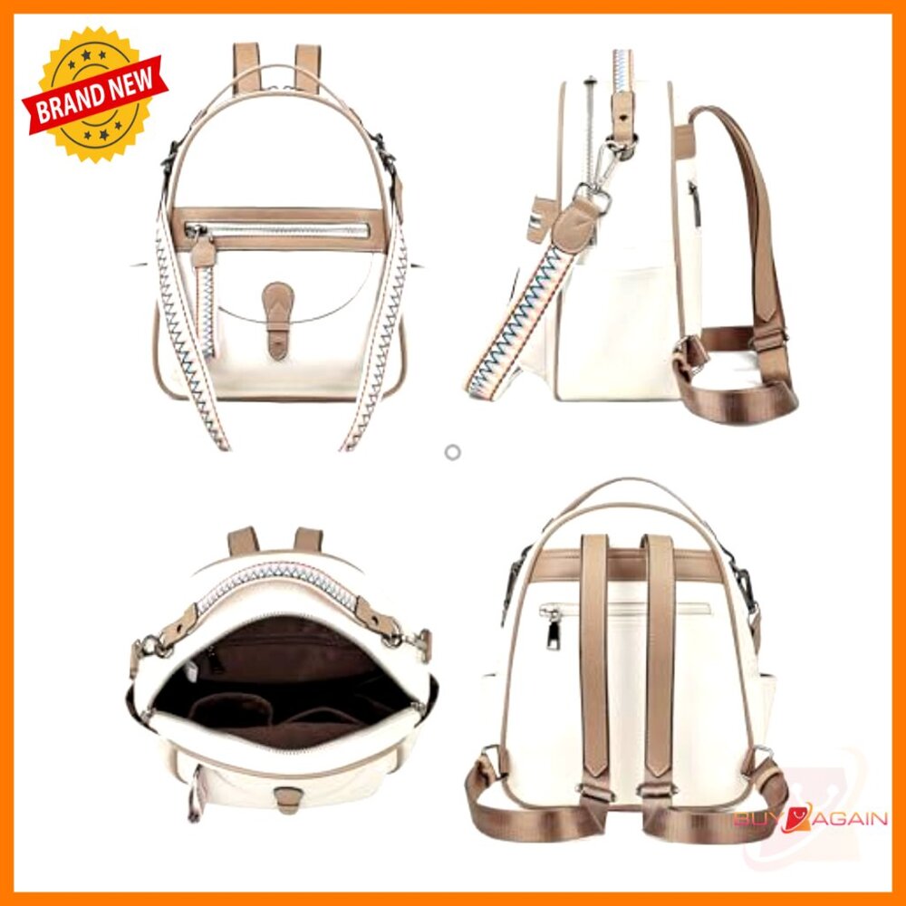 Mini Leather Backpack Purse With Multiple Pockets… - image 5